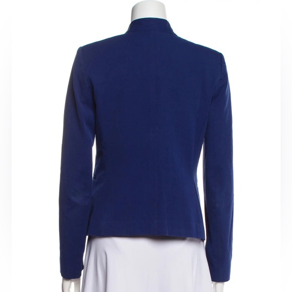 Theory Blue Fitted Collarless Blazer - Picture 3 of 3